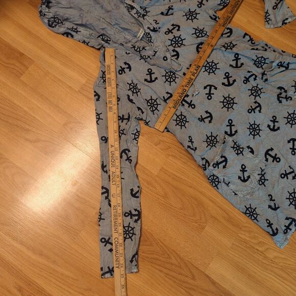 Raya Sun Dress Swim Cover Up Small/Medium Gray Blue Coastal Nautical Beach - Picture 3 of 7